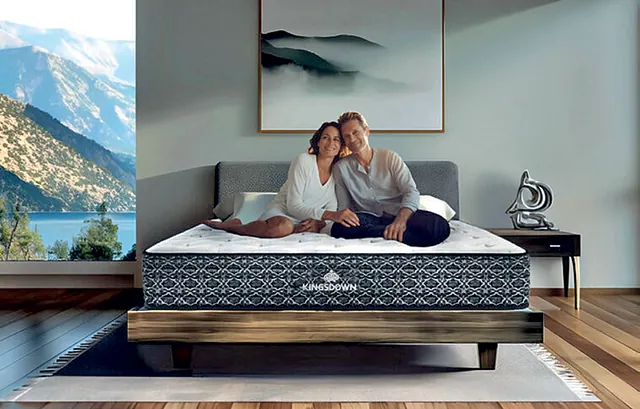 Couple on a new mattress